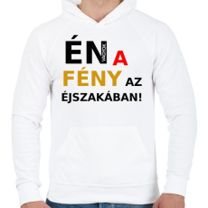 PRINTFASHION ÉN VAGYOK A FÉNY AZ ÉJSZAKÁBAN2 - Férfi kapucnis pulóver - Fehér