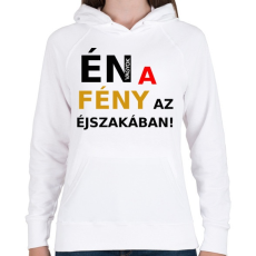 PRINTFASHION ÉN VAGYOK A FÉNY AZ ÉJSZAKÁBAN2 - Női kapucnis pulóver - Fehér