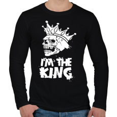 PRINTFASHION Én vagyok a király - Férfi hosszú ujjú póló - Fekete