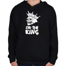 PRINTFASHION Én vagyok a király - Gyerek kapucnis pulóver - Fekete gyerek pulóver, kardigán