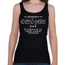 PRINTFASHION Én vagyok a középső gyerek... - Női atléta - Fekete női trikó