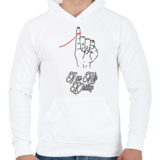 PRINTFASHION Én vagyok a végzete - Férfi kapucnis pulóver - Fehér férfi pulóver, kardigán