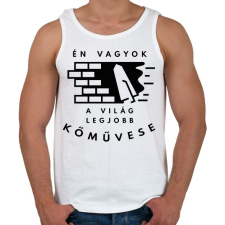 PRINTFASHION Én vagyok a világ legjobb kőművese - Fekete - Férfi atléta - Fehér atléta, trikó