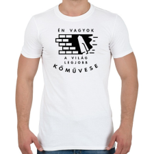 PRINTFASHION Én vagyok a világ legjobb kőművese - Fekete - Férfi póló - Fehér férfi póló