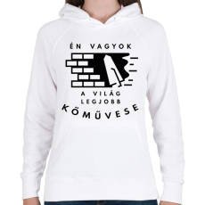 PRINTFASHION Én vagyok a világ legjobb kőművese - Fekete - Női kapucnis pulóver - Fehér