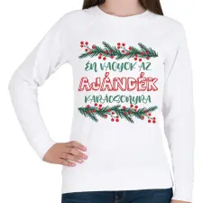 PRINTFASHION Én vagyok az ajándék - Női pulóver - Fehér női pulóver, kardigán