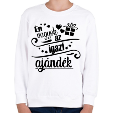 PRINTFASHION Én vagyok az igazi ajándék - Gyerek pulóver - Fehér gyerek pulóver, kardigán