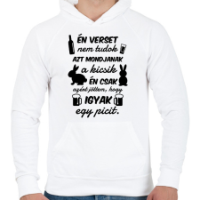 PRINTFASHION Én verset nem tudok - Férfi kapucnis pulóver - Fehér férfi pulóver, kardigán