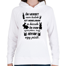 PRINTFASHION Én verset nem tudok - Női kapucnis pulóver - Fehér