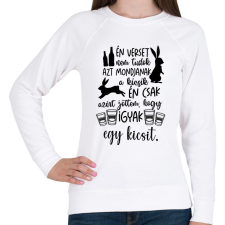PRINTFASHION Én verset nem tudok - Női pulóver - Fehér női pulóver, kardigán