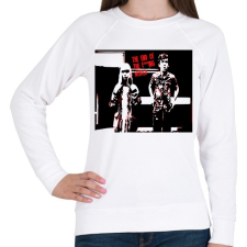 PRINTFASHION End of TFW - Női pulóver - Fehér női pulóver, kardigán