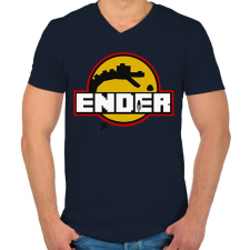 PRINTFASHION Ender - Férfi V-nyakú póló - Sötétkék férfi póló