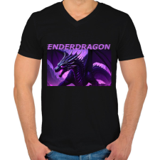 PRINTFASHION enderdragon irl minecraft - Férfi V-nyakú póló - Fekete férfi póló