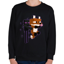 PRINTFASHION Enderman rókával - Gyerek pulóver - Fekete gyerek pulóver, kardigán
