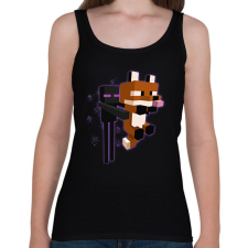 PRINTFASHION Enderman rókával - Női atléta - Fekete női trikó