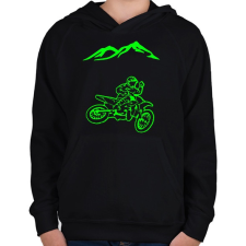 PRINTFASHION Enduro  - Gyerek kapucnis pulóver - Fekete gyerek pulóver, kardigán