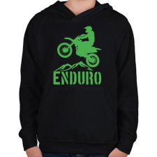 PRINTFASHION Enduro  - Gyerek kapucnis pulóver - Fekete gyerek pulóver, kardigán