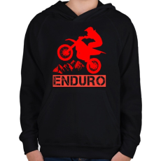 PRINTFASHION Enduro  - Gyerek kapucnis pulóver - Fekete