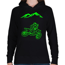 PRINTFASHION Enduro  - Női kapucnis pulóver - Fekete