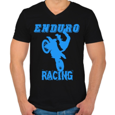 PRINTFASHION Enduro racing  - Férfi V-nyakú póló - Fekete férfi póló