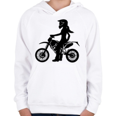 PRINTFASHION enduroscsaj - Gyerek kapucnis pulóver - Fehér