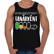 PRINTFASHION Energiaszintem Tanárként - Férfi atléta - Fekete atléta, trikó