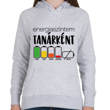 PRINTFASHION Energiaszintem Tanárként - Női kapucnis pulóver - Sport szürke női pulóver, kardigán