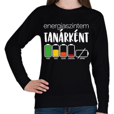 PRINTFASHION Energiaszintem Tanárként - Női pulóver - Fekete