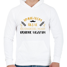 PRINTFASHION Engedd, hogy rendbe hozzam - Férfi kapucnis pulóver - Fehér