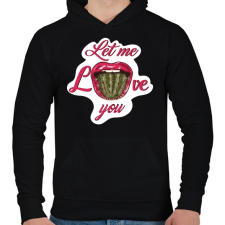 PRINTFASHION Engedd, hogy szeresselek! - Férfi kapucnis pulóver - Fekete férfi pulóver, kardigán