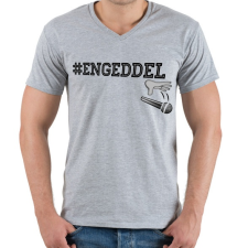 PRINTFASHION #ENGEDDEL - Férfi V-nyakú póló - Sport szürke férfi póló