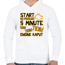 PRINTFASHION Engine kaput - Férfi kapucnis pulóver - Fehér férfi pulóver, kardigán