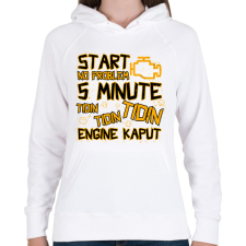 PRINTFASHION Engine kaput - Női kapucnis pulóver - Fehér női pulóver, kardigán