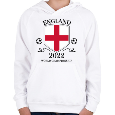 PRINTFASHION England 2022 - Gyerek kapucnis pulóver - Fehér