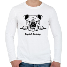 PRINTFASHION English Bulldog - Férfi hosszú ujjú póló - Fehér férfi póló