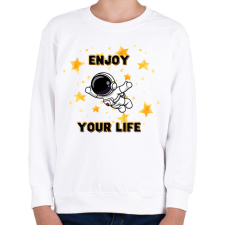 PRINTFASHION Enjoy your life - Gyerek pulóver - Fehér gyerek pulóver, kardigán