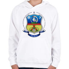 PRINTFASHION Énlaka Címer Rovásos - Gyerek kapucnis pulóver - Fehér