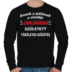 PRINTFASHION Ennek a pólónak a viselője januárban született - Férfi pulóver - Fekete