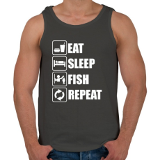 PRINTFASHION Enni, aludni, horgászni - Férfi atléta - Sötétszürke