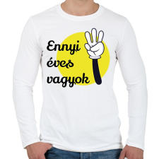 PRINTFASHION Ennyi éves vagyok - Számmal - Férfi hosszú ujjú póló - Fehér férfi póló