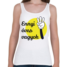PRINTFASHION Ennyi éves vagyok - Számmal - Női atléta - Fehér női trikó
