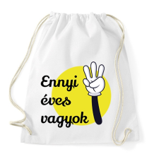 PRINTFASHION Ennyi éves vagyok - Számmal - Sportzsák, Tornazsák - Fehér tornazsák
