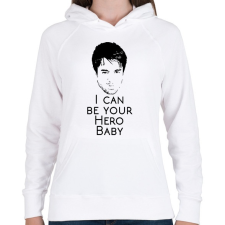 PRINTFASHION Enrique Iglesias - Női kapucnis pulóver - Fehér női pulóver, kardigán