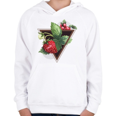 PRINTFASHION Eper imádat - Gyerek kapucnis pulóver - Fehér