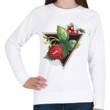 PRINTFASHION Eper imádat - Női pulóver - Fehér női pulóver, kardigán