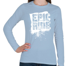 PRINTFASHION Epic Ride - fehér - Női hosszú ujjú póló - Világoskék női póló