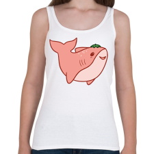 PRINTFASHION Epres cápa - Női atléta - Fehér női trikó