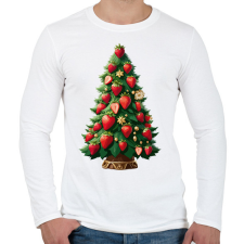 PRINTFASHION Epres karácsonyfa - Férfi hosszú ujjú póló - Fehér férfi póló