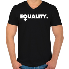 PRINTFASHION Equality - Férfi V-nyakú póló - Fekete férfi póló