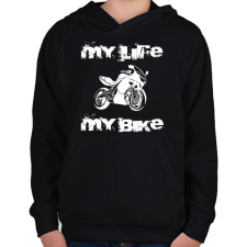 PRINTFASHION er6f-fehér.felirattal - Gyerek kapucnis pulóver - Fekete gyerek pulóver, kardigán